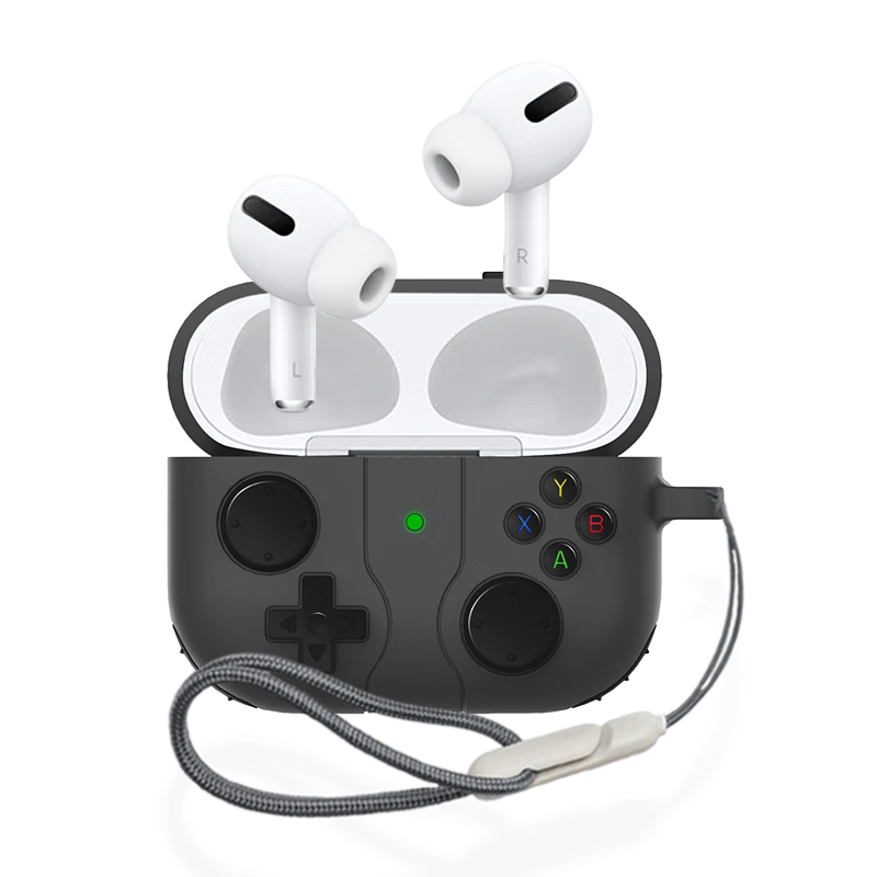Aolang Apple AirPods Pro 3rd Generation Protective Case Full Coverage Silicone Shockproof Shell Creative Retro Game Console Charging Case Storage Box Dark Gray
