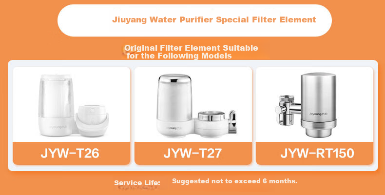 Joyoung Faucet Water Purifier, Removes Residual Chlorine, Dual Outlet, One Machine with Four Cartridges, Transparent Window, Thickened Filter Cartridge T26 1