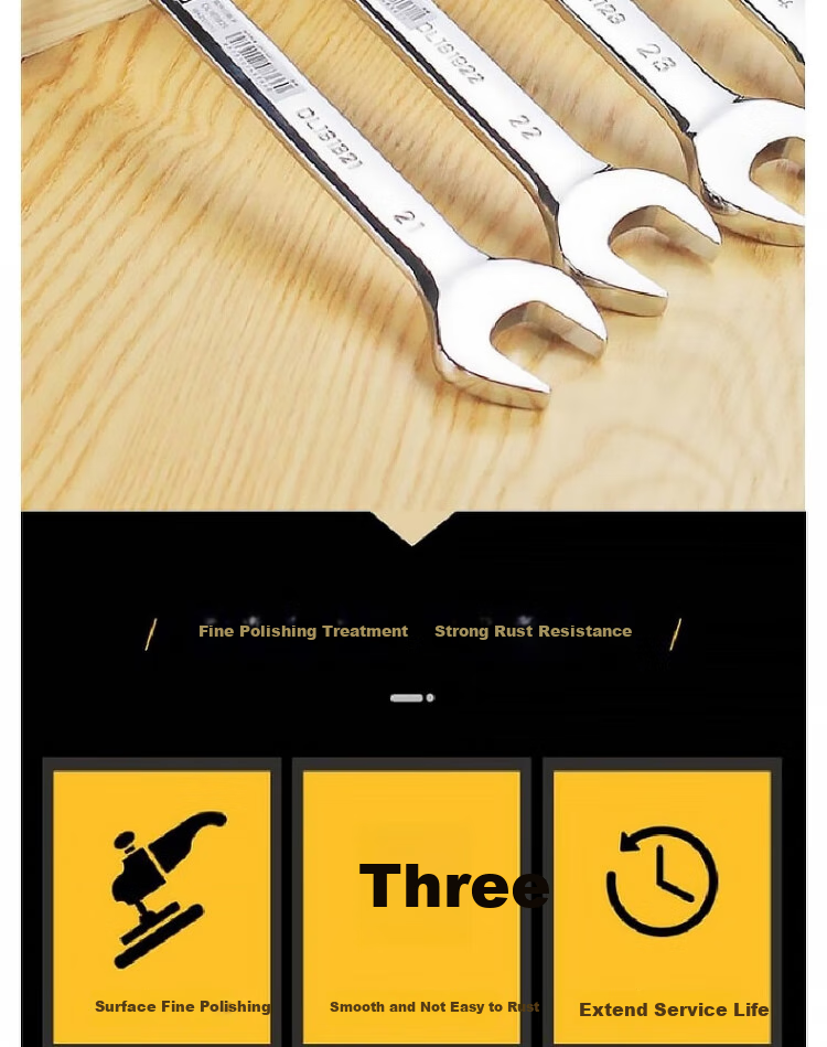 DELIGONGJU Deli Mirror Double Open-End Wrench, 12x14mm, DL161214 4