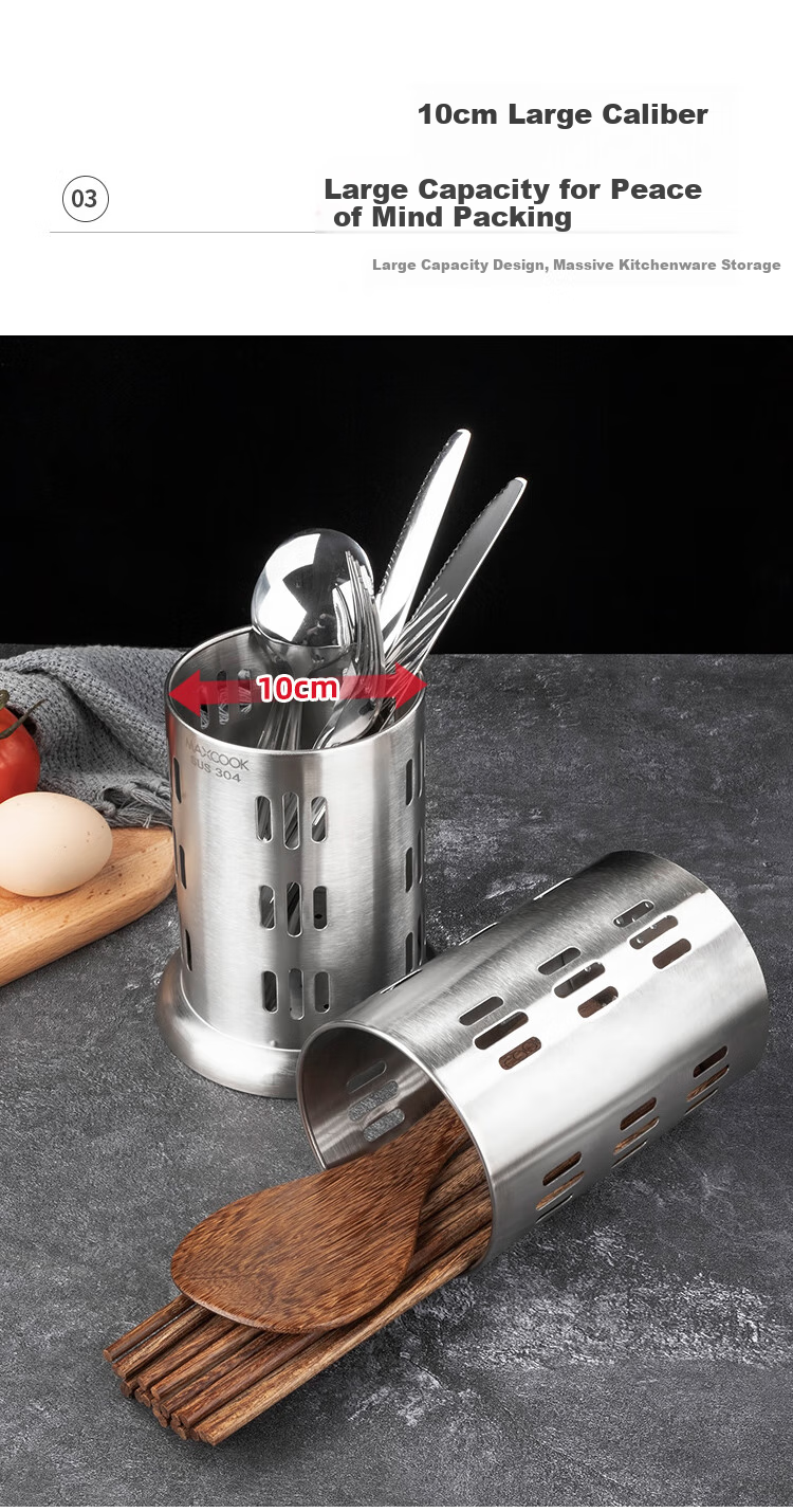 MAXCOOK 304 Stainless Steel Chopstick Holder, Thickened Draining Storage Chopstick Rack, New Style MCKL-11 4