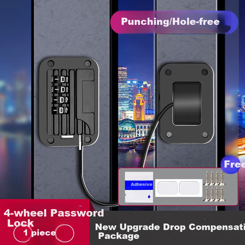 Cuntiandaofu, No-Drill Refrigerator Lock, Drawer Password Lock, Furniture Cabinet Door Lock, Window Limiter, Child Safety Protection Chai