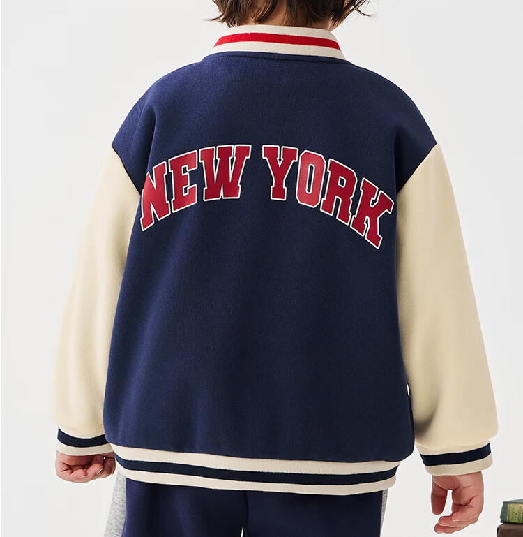 Badibadi Spring And Autumn Baseball Jacket, American Retro Style Coat for Men, Women And Children, Fashionable Sports Casual Wear, American Lettering, Size 90 4