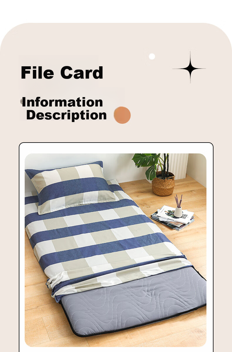 Yunjin Dormitory Mattress Protector, Pure Cotton Fitted Sheet Cover, Fully Enclosed Mattress Cover, Student Mattress Cover, Yinxiang, 90*190cm 12