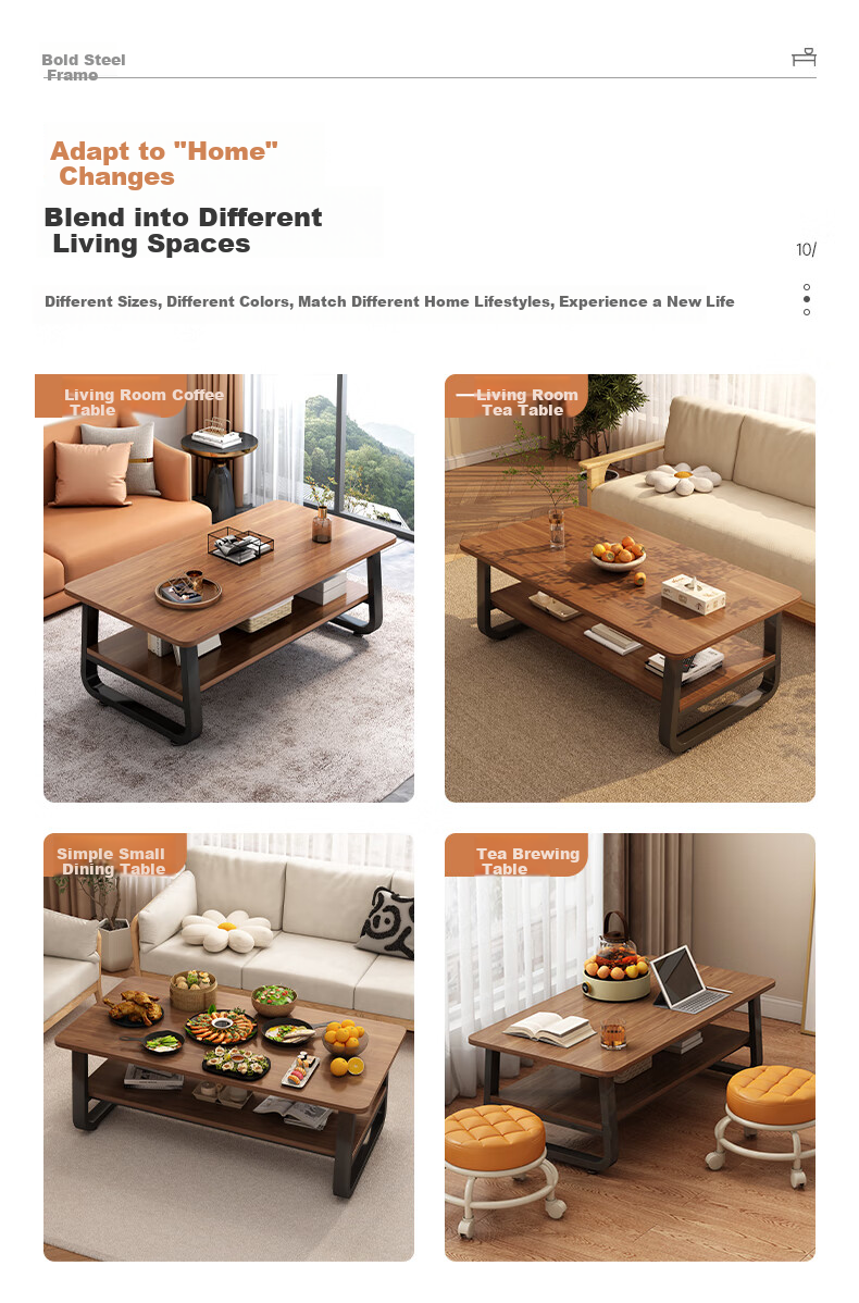 Yimo Coffee Table, Small Apartment Living Room Table, Simple Rental Apartment Small Table, Creative Square Sofa Home Tea Table 11