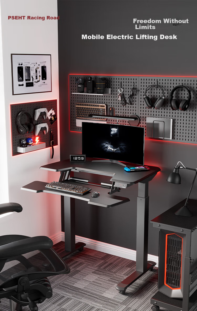 PSEAT Computer Desk for Small Apartments, Home Office Desk, Gaming Desk with Adjustable Height for Desktop Computers 2