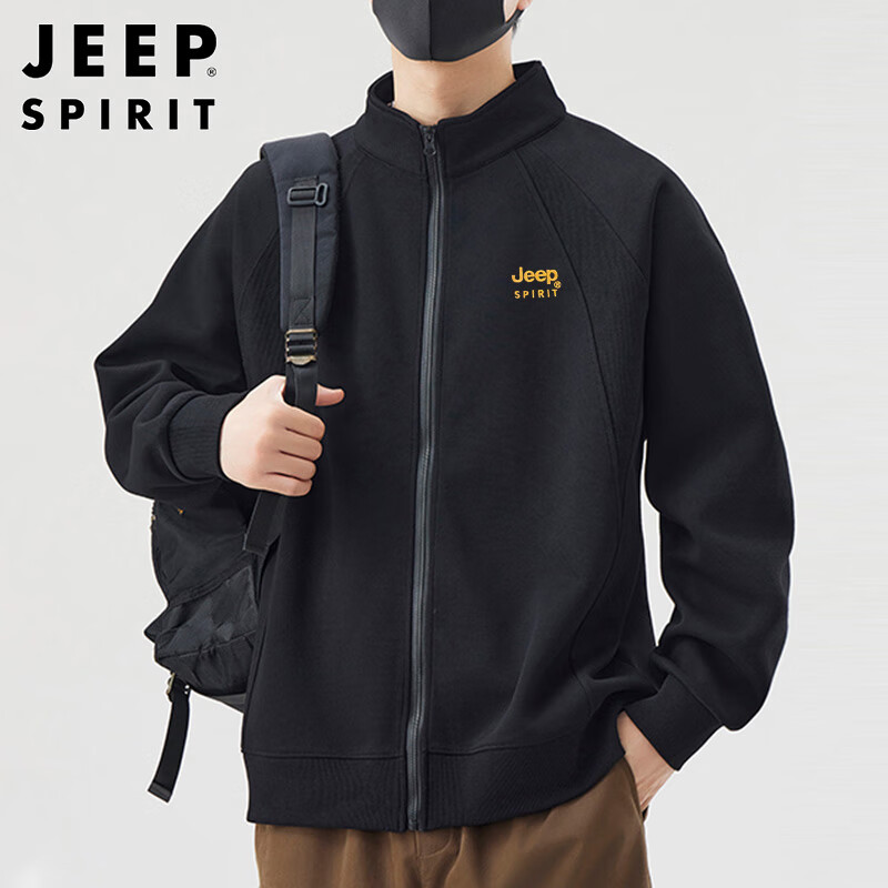 JEEP SPIRIT Men's Jacket Hoodie High-End 2026 Spring Autumn Stylish Sport Casual Trendy Top