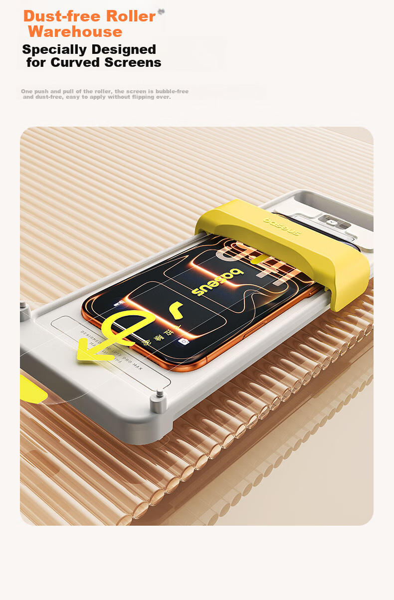 Baseus [3D Heat-Bent Corning Original Film | Full Coverage] Tempered Glass Screen Protector for Apple IPhone 15 Pro Max, High Definition Anti-Fingerprint Drop Protection Film 21