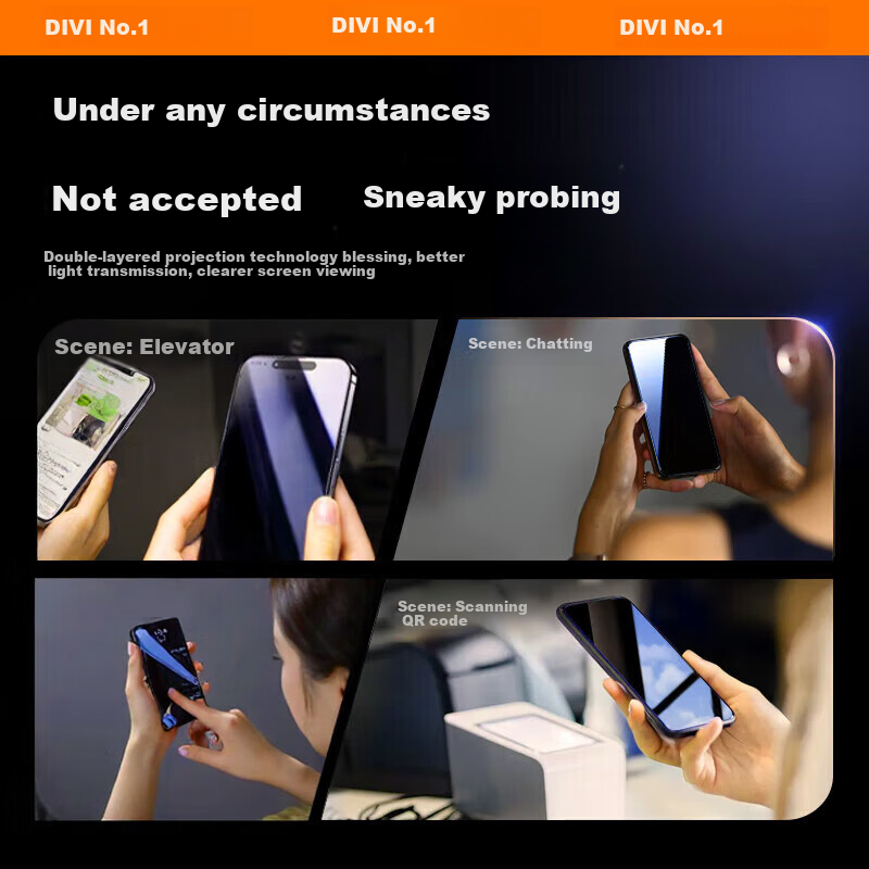 DIVI [Value Pack of 2] Tempered Glass Screen Protector for Apple IPhone 17 Pro Max, 360° Privacy Film, Shatterproof, Anti-Fingerprint, Anti-Peeping Glass Protector