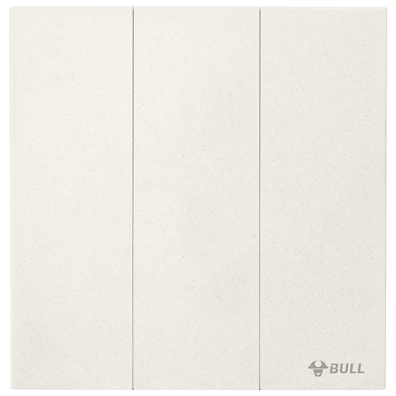 BULL Switch Socket G57 Butterfly Ultra-Thin Three-Way Single Control Switch Large Panel Switch G57K311 Marble White Concealed Installatio