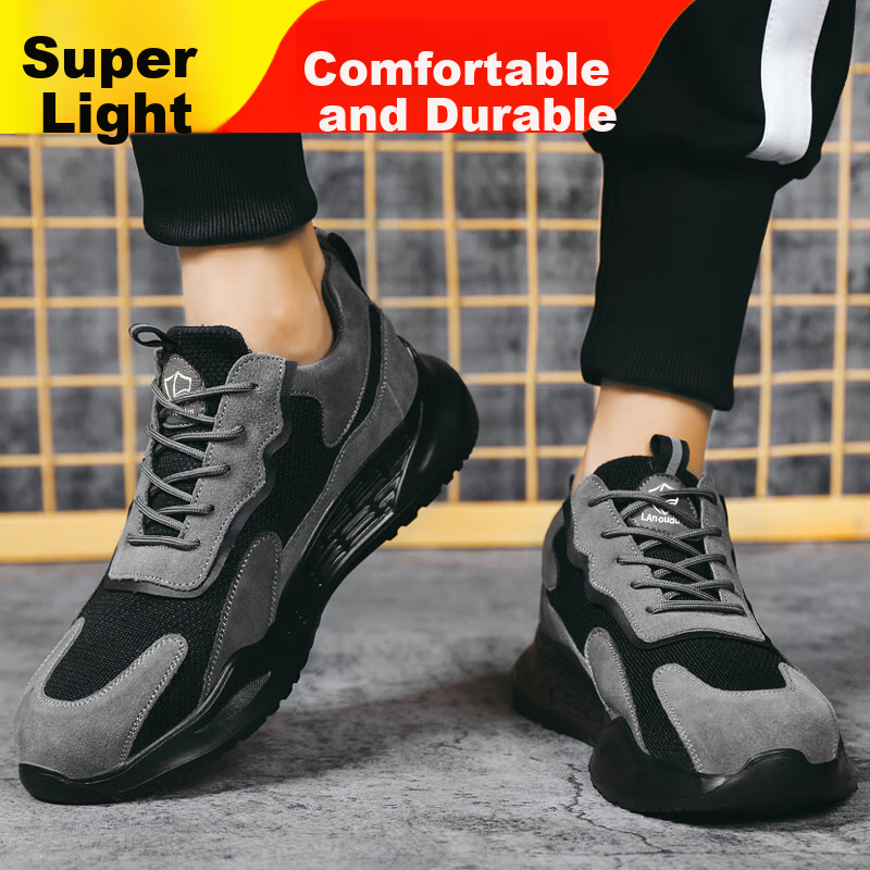 Lanoudun Safety Shoes for Men, Lightweight, Steel Toe Cap, Puncture-Resistant, Comfortable, New Style, Construction Site Work Boots DL2094 Size 39