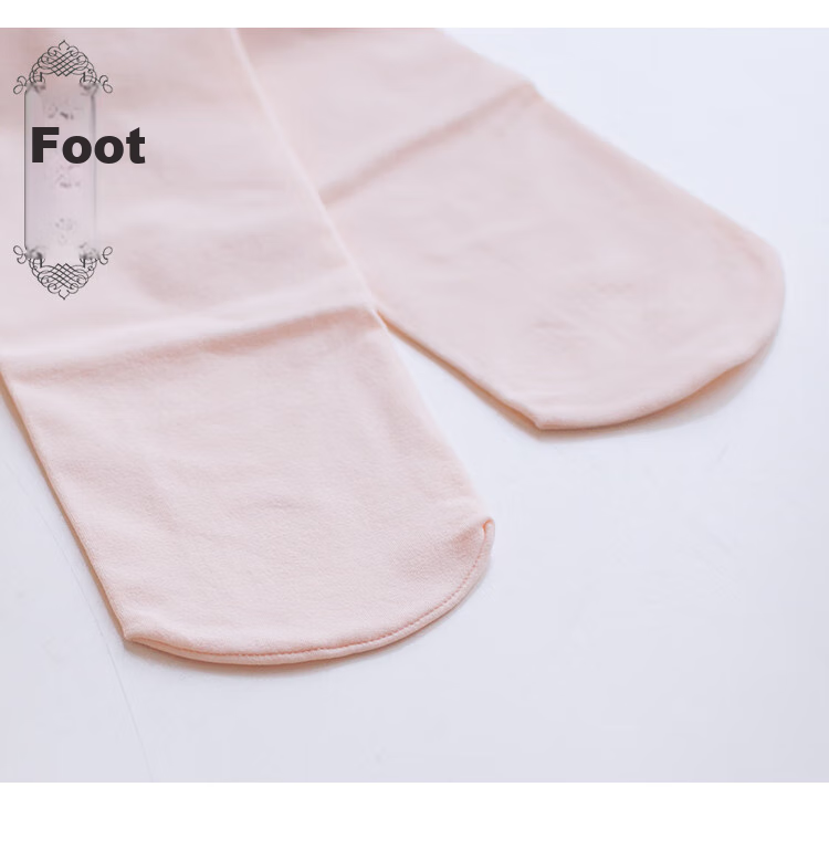 Xiaomoliwudao Children's Dance Tights, Girls' White And Pink Ballet Tights, Practice Leggings, High-Elasticity, Not Tight-Fitting 9