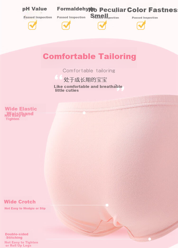 Bingxuemumian Girls' Underwear, Class A Cotton Antibacterial Triangle Panties, Cute Cartoon Design for Young And Older Girls, Comfortable Fit without Wedgies 8