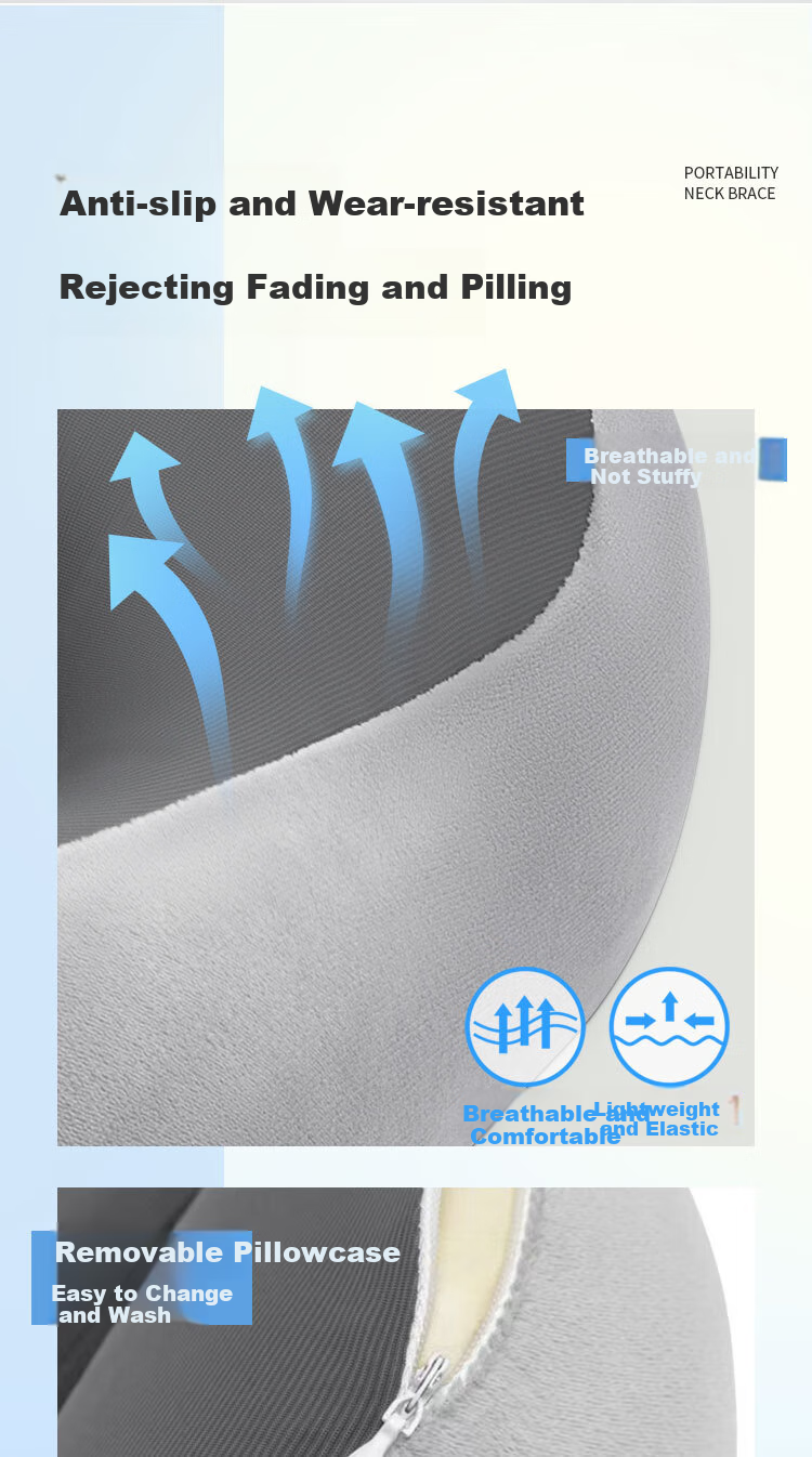 Aeromax U-Shaped Memory Foam Neck Pillow Portable Travel Nap Long-Distance Car Sleep Neck Support Cervical Pillow 9