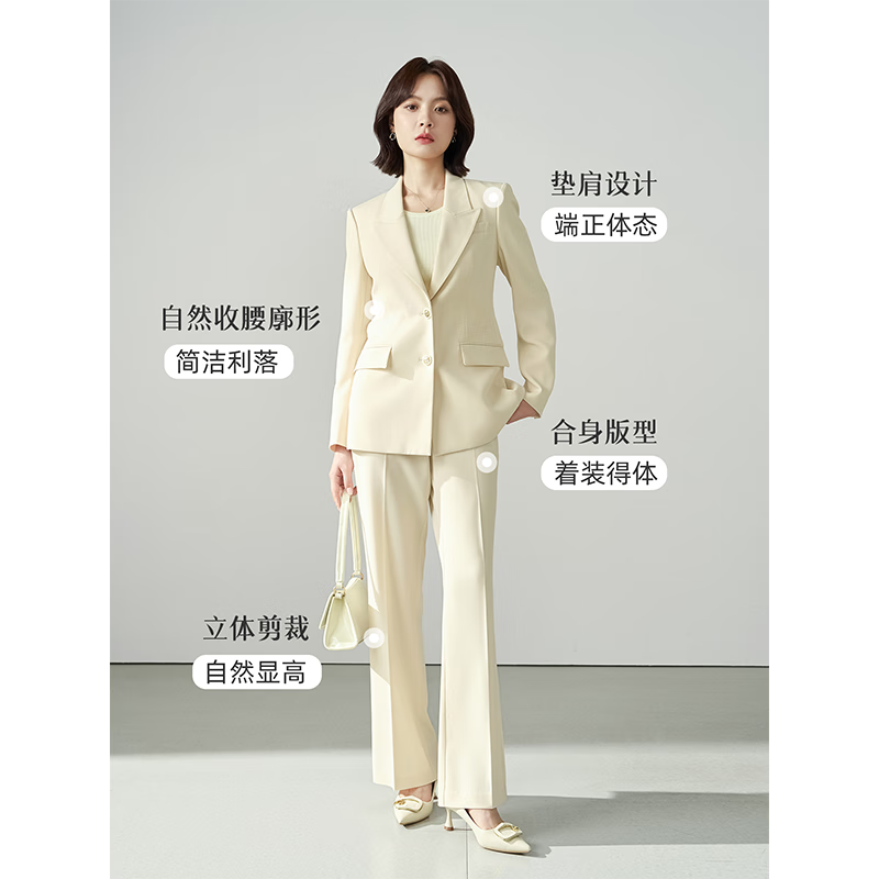 Miss Bird Women's Winter Suit Set Professional Interview Formal Workplace High-End Commuter Blazer Jacket