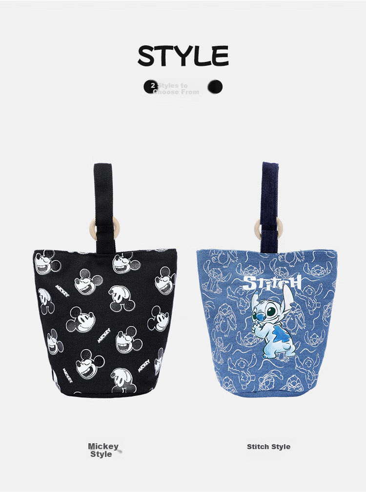 Disney Handbag, Women's Bag, Stitch Denim Canvas Bucket Bag, Cute Girls' Purse, Birthday Gift for Girls 5