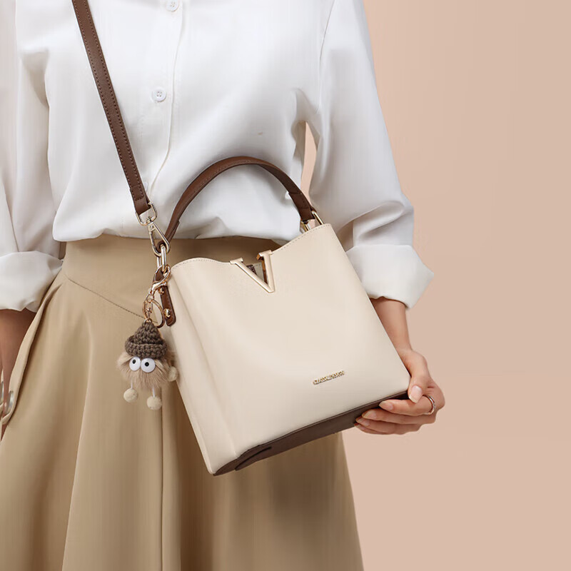 Aiqinghai Women's Handbag, Cowhide Bucket Bag, Crossbody Bag, Niche Luxury Brand, Birthday And Mother's Day Gift, Practical Present for Mom