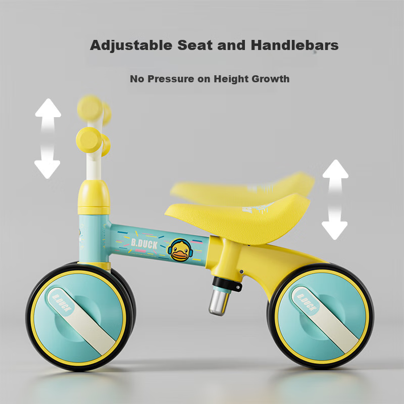 Lede Little Yellow Duck Children's Balance Bike, Four Wheels, for Ages 1-3, Gliding And Stepping Bike, Gift for Boys And Girls on Their First Birthday, 1025
