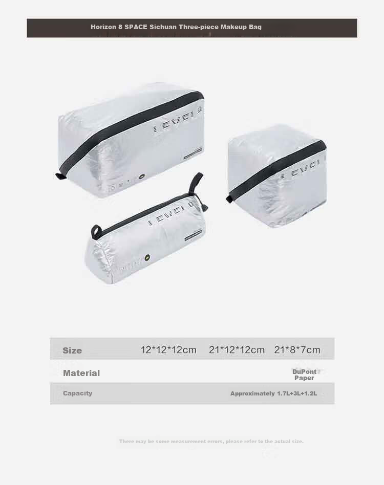 LEVEL8 Travel Storage Set, Toiletry And Cosmetic Travel Bag, Luggage SPACE Three-Piece Organizer Storage Bag 6
