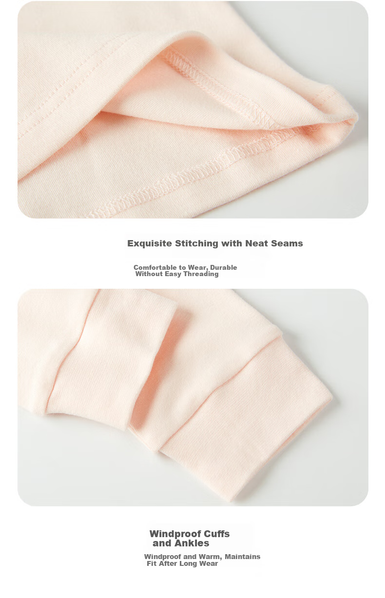 Hengyuanxiang Children's Pure Cotton Underwear Set, Boys And Girls Autumn Thermal Underwear, Thin Warm Base Layer Pajama Set, All-Cotton Sweater 4