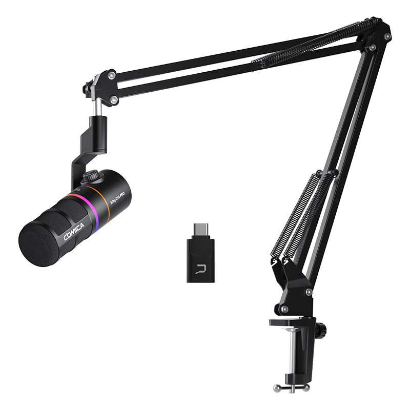 COMICA Enjoying D10Pro (A) Wireless Dynamic Microphone for Computer Gaming, Live Streaming, Built-In Sound Card Recording, Karaoke, Voice Acting, Gaming And Video Conferencing Microphone, Black