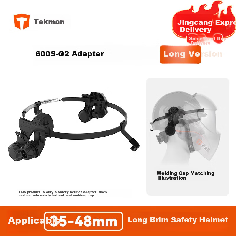 TECMEN 600S-G2 Second Generation Welding Helmet, Adjustable Welding Mask, Safety Cap Adapter, Headband Adapter (Long Hook)