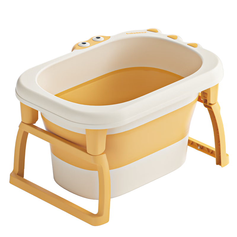 Babyhood Little Crocodile Bathtub, Foldable Children's Bath Tub, Infant Bathtub for Ages 0-10, Baby 329 Luoke Yellow
