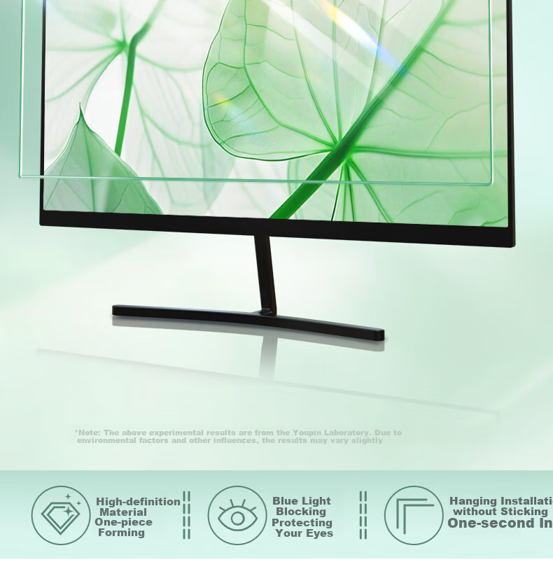 Youpin Monitor Computer Anti-Blue Light Protective Screen, Desktop Screen Protector Film, Anti-Radiation Eye Protection Blue Light Film, Protective Cover, Acrylic Hanging Type, 21.5 Inches, 16:9 Green Film 3