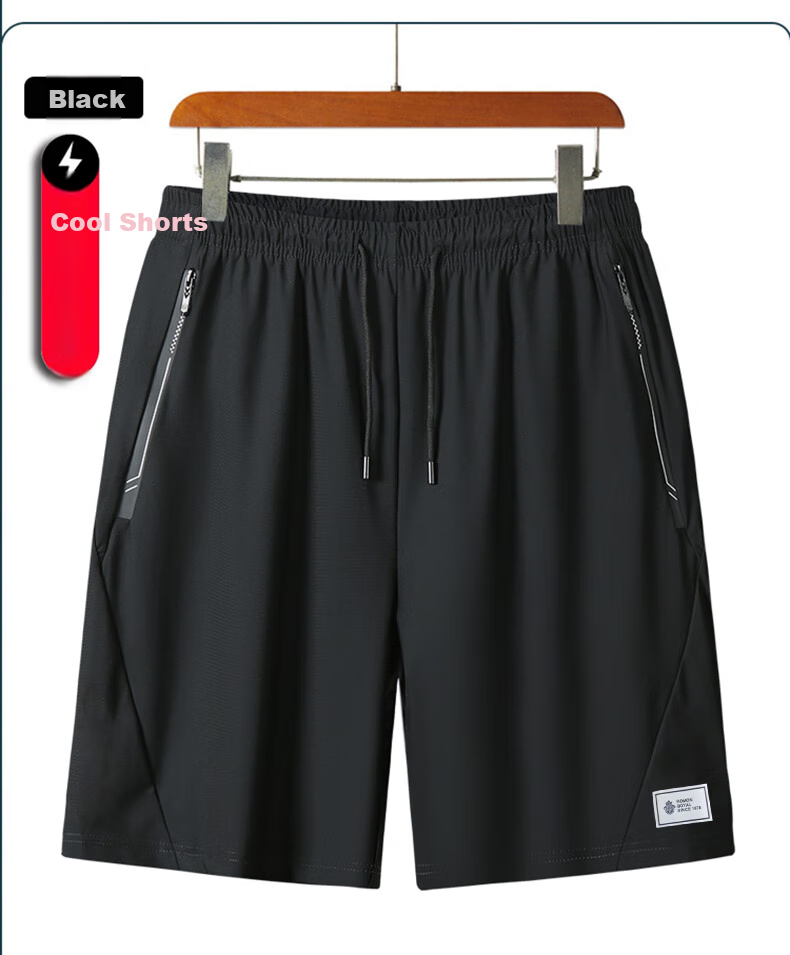 ROMON Men's Shorts, Summer Quick-Dry Ice Silk Elastic Cool Casual Five-Point Shorts, Men's Clothing LM2023 Gray L 7
