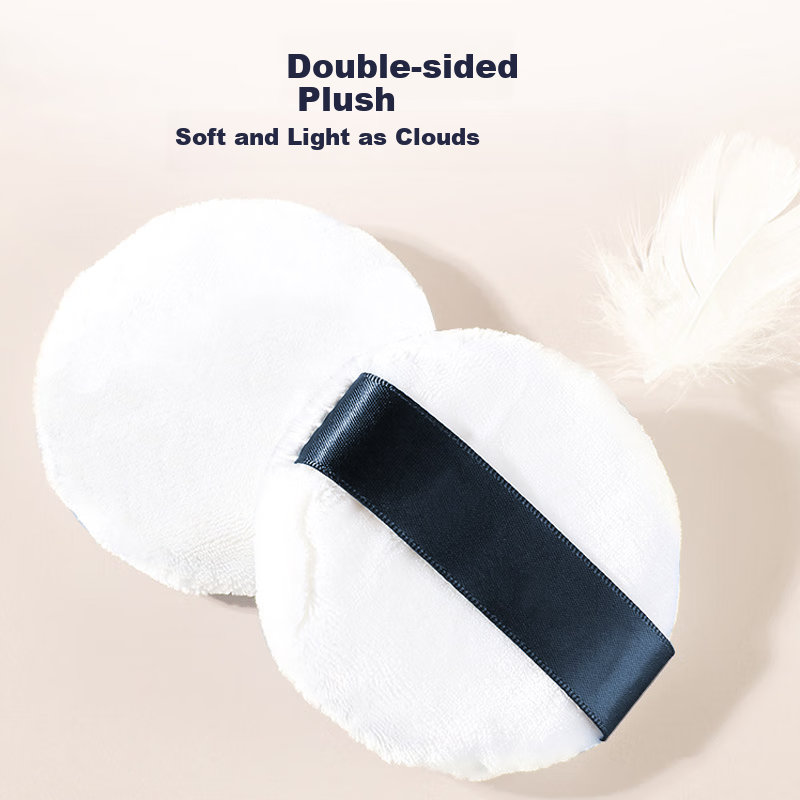 Пуховка для пудры Meifuyu Double-Sided Velvet Long Pile Setting Powder Puff, Flocked Powder Puff, Loose Powder Puff with Storage Box MF8839