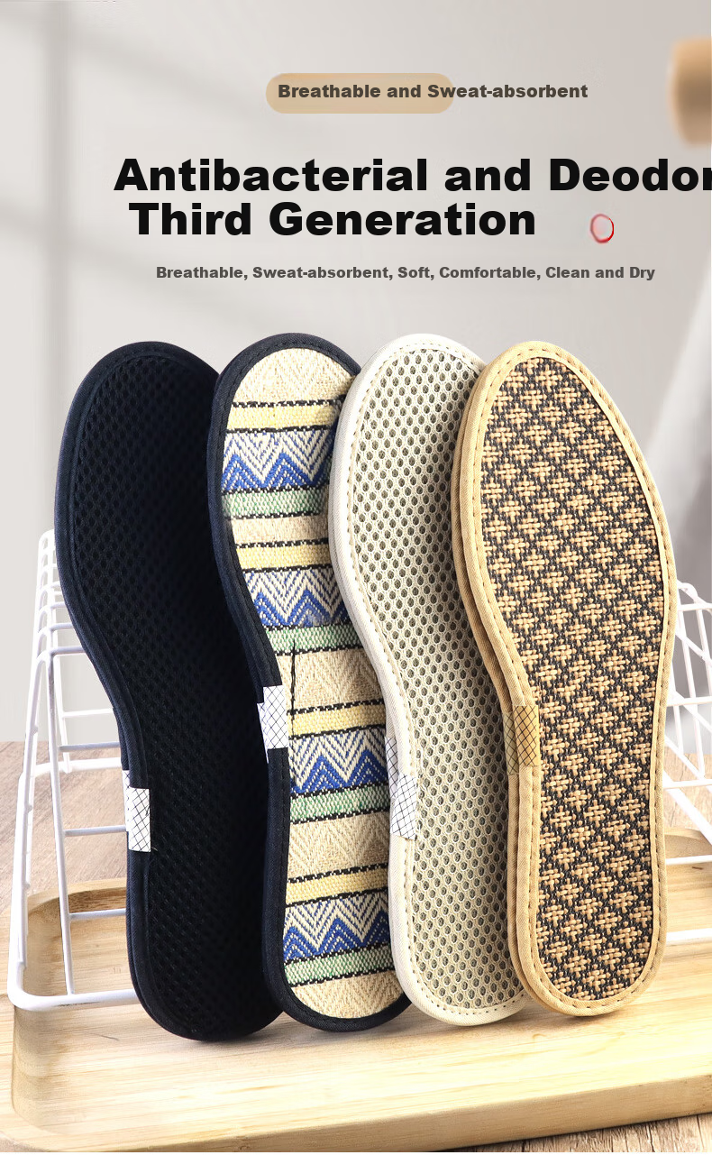 Buyun [6 Pairs] Deodorizing Insoles for Men And Women, Sweat-Absorbing Breathable Odor-Resistant Military Training Leather Shoes Sports Insoles Winter Antibacterial Mixed Colors 2