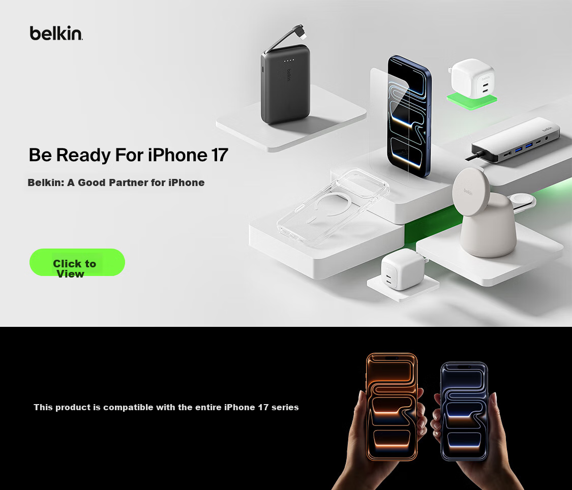 BELKIN Apple Charger, 100W Gallium Nitride 3-Port Fast Charging Adapter, Power Supply for Apple IPhone 17 Tablet, Compatible with PD3.1 And PPS Protocols 1