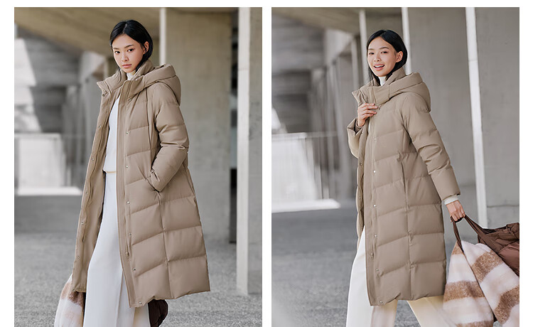 BOSIDENG 25-Year Winter Women's 90% Down Loose Fit Extra Long Thickened Hooded New Year Red Coat 3
