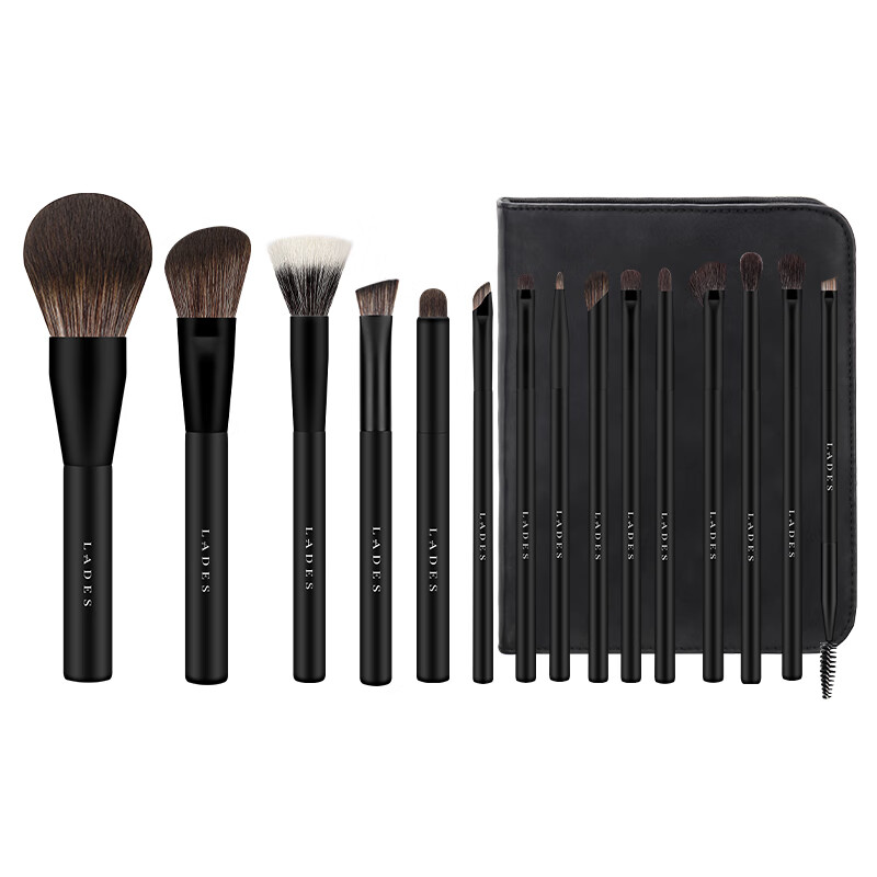 LADES 15-Piece Blue Master Makeup Brush Set: Animal Hair Powder Brush, Eyeshadow Brush, Blush Brush, Contour Brush, Beauty Tools