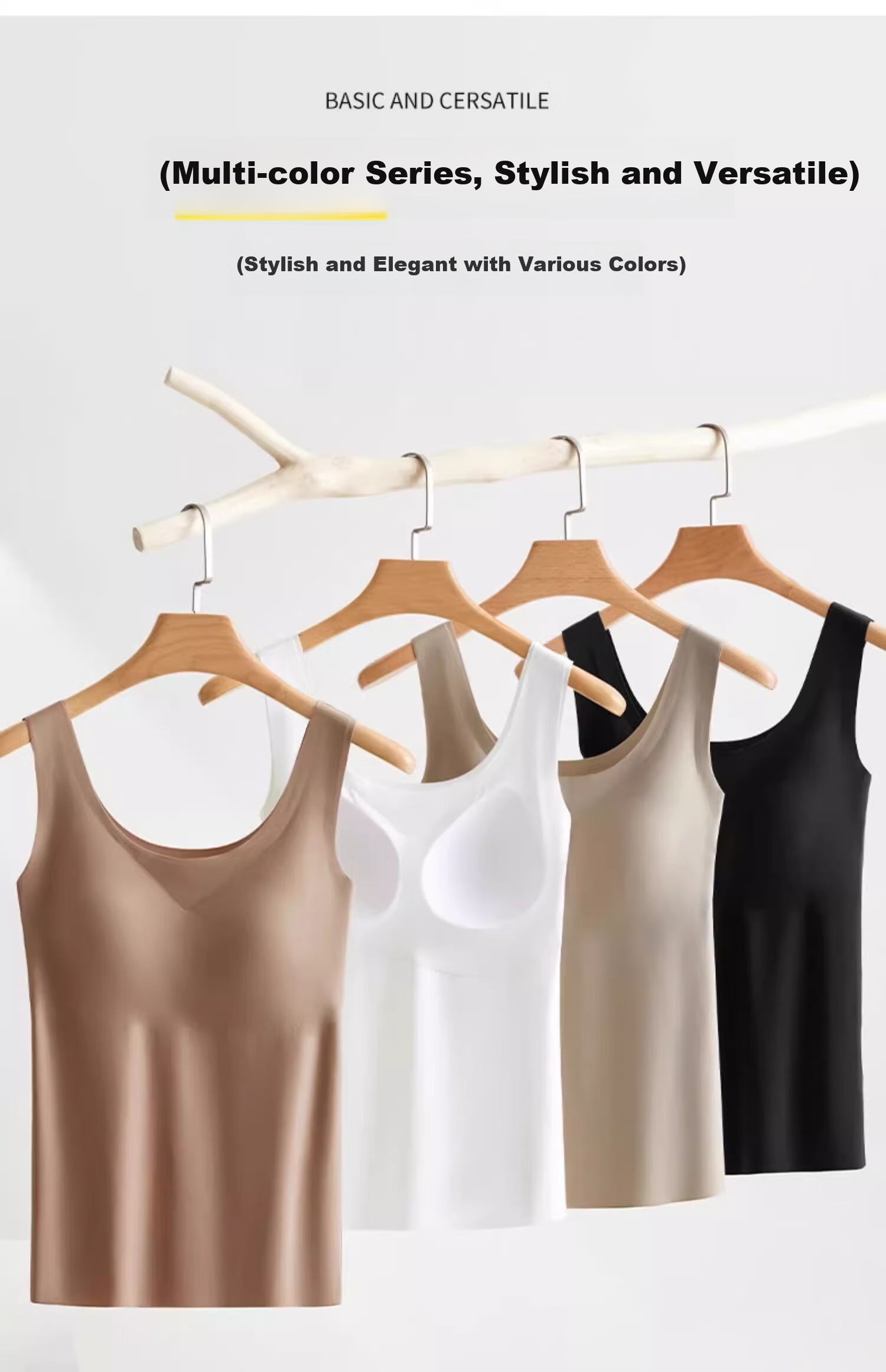 MiiOW Ice Silk Camisole Tank Top for Women with Built-In Bra Pads, White Seamless Sun Protection Inner Wear Or Outer Layer 27