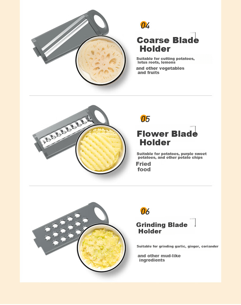 SUPOR Multifunctional Vegetable Cutter, Six-In Shredder, Slicer, And Grater KGF32AC10 6