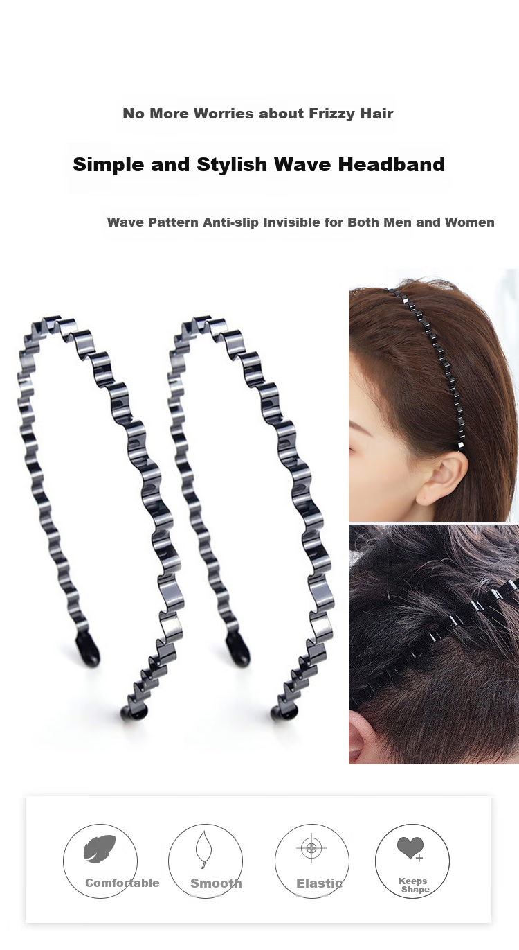Meifuyu Invisible Men's Headband, 4 Pieces, Face-Washing Hair Bun, Anti-Slip Hair Clip, Short Hair And Flyaway Hair Styler MF8810 1