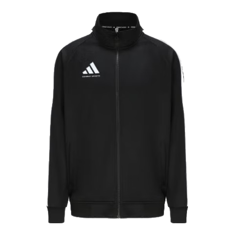 Adidas Jacket for Men And Women, Spring Running Sports Stand-Collar Zipper Jacket Sportswear, Black/white, 3XL