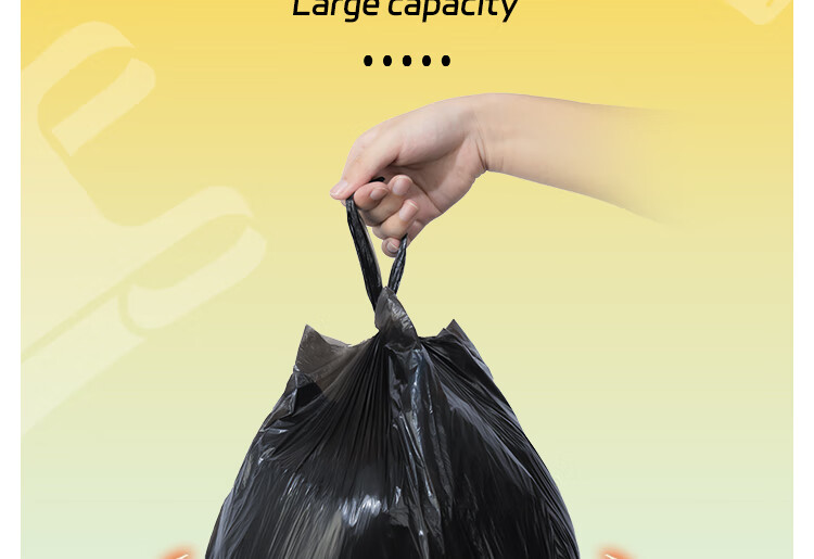 Bendi Black Vest Garbage Bags 46x63cm 200pcs 2-Mil Thickened Biodegradable Kitchen Large Plastic Trash Bags 17