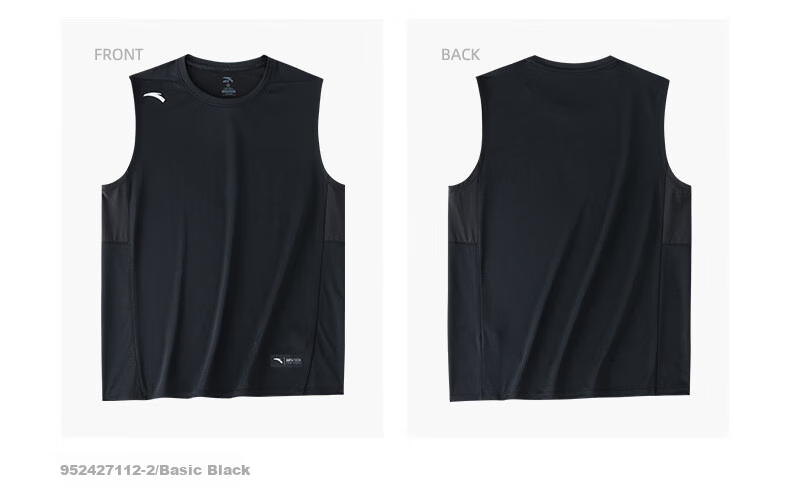 Anta Quick-Dry Vest | Men's Breathable Summer Fitness Sleeveless Basketball Training Tank Top Sports Vest 25