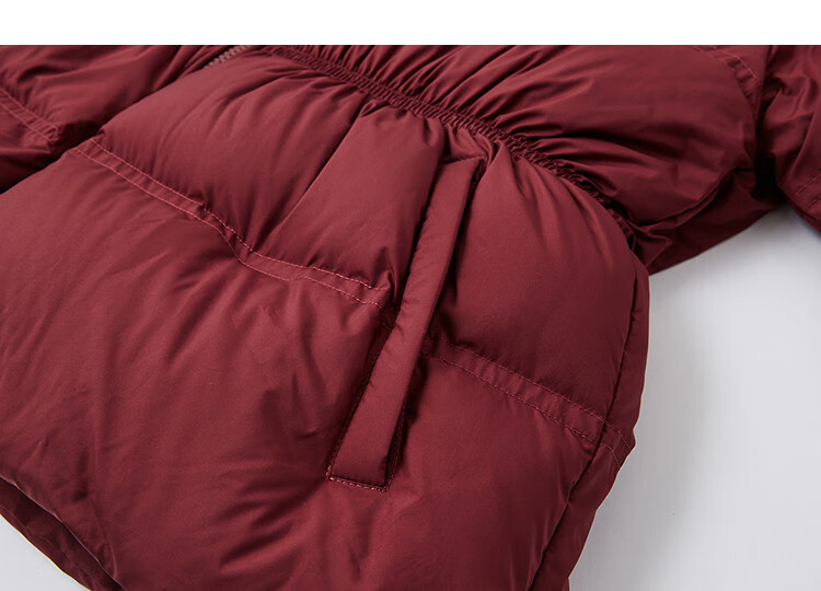 Dme [30D Air Doubt Rubber] Winter Volcanic Rock Infrared Heat-Retaining Antibacterial Hooded Elastic Waist Women's down Jacket 4