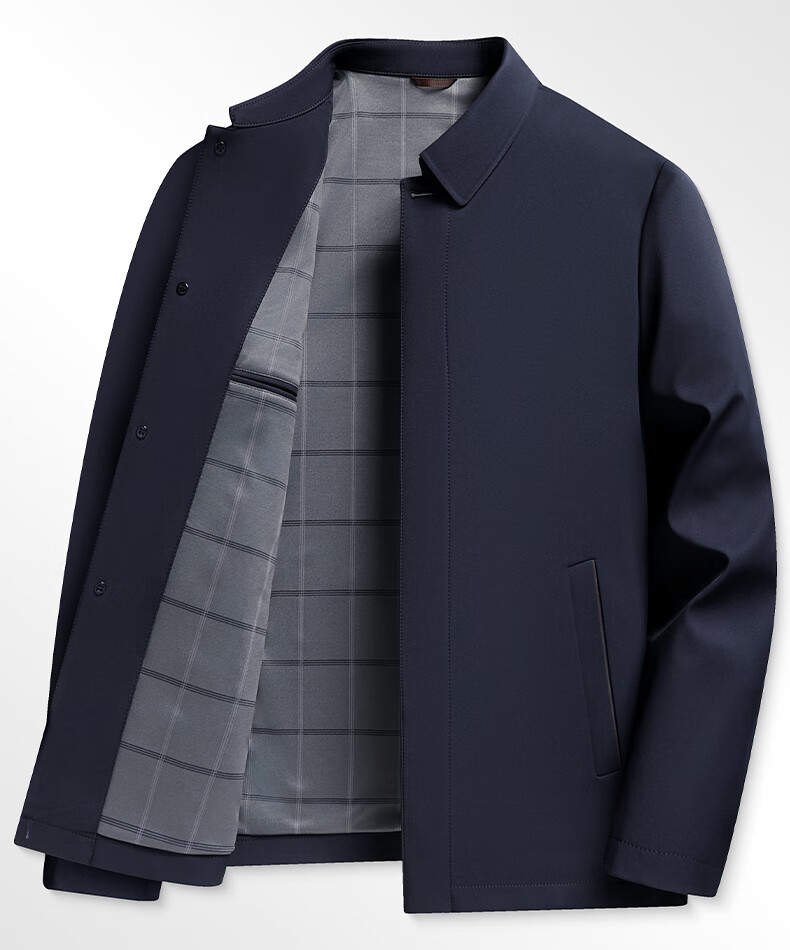 Shanshan Anti-Wrinkle Jacket Men's Spring Autumn Lapel Business Executive Workwear Coat Middle-aged and Young Dad Casual Top 2
