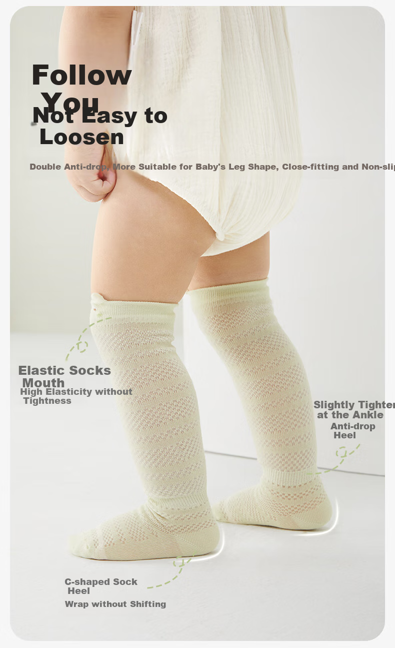 Shiyuejiejing Baby Socks, Summer Mesh Long Thin Style, for Boys And Girls, Mosquito-Proof, Over-Knee, Non-Binding, Children's Air Conditioning Socks 8