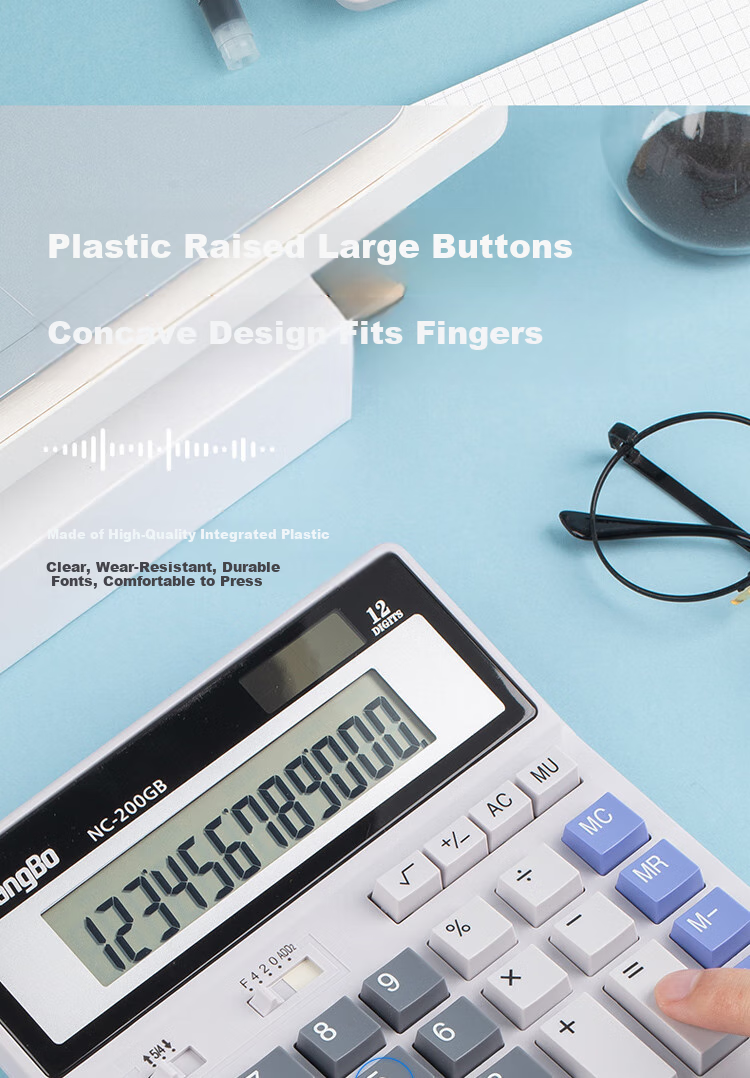 GuangBo Financial Calculator, Solar/battery Large Screen Computer Keyboard Calculator, Office Supplies, NC-200GB 5