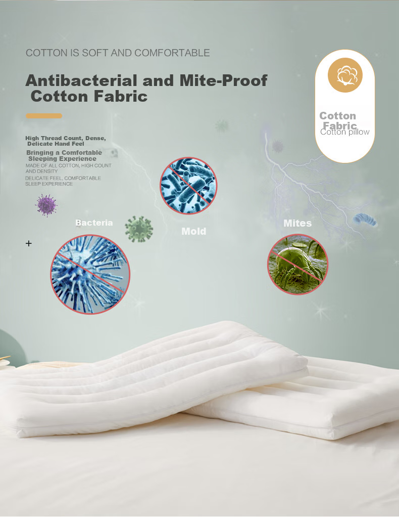 BEYOND Home Textile Pillow Core, Washable All-Cotton Embroidered Soft Pillow Core, Low Pillow Stand Tall Style, Single Pack, Lianyi 48*74cm 3