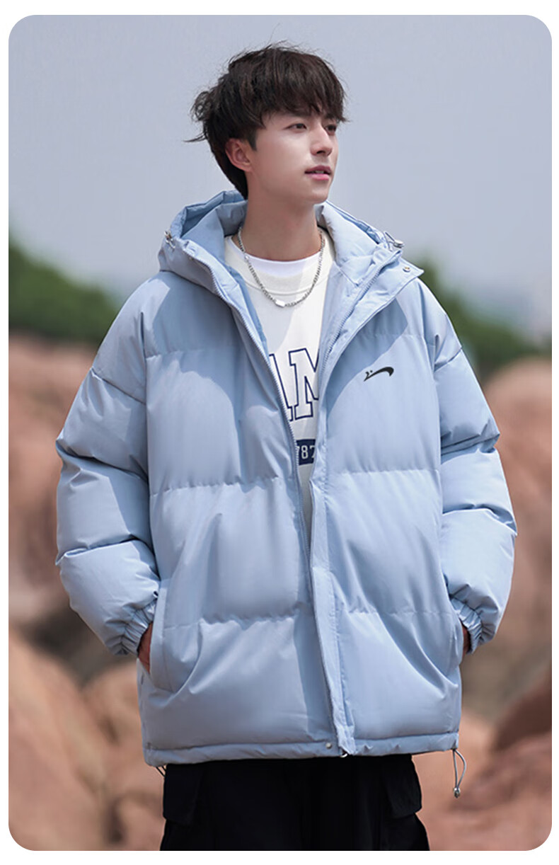 Guirenniao Autumn Winter Men's Hooded Cotton Padded Jacket Thickened Warm Windproof Coat Gray Green 2XL 14