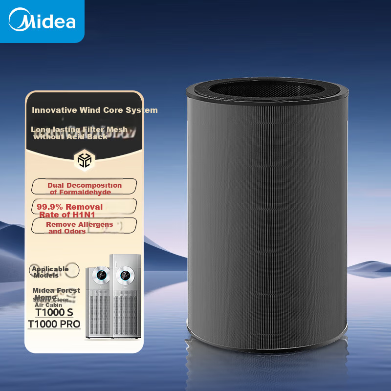 Midea [Original Genuine Product], Air Purifier Filter, Removes Formaldehyde, Haze Particles, Purifier T1000 Pro Original Filter FC-100T1 Pro [Accessory]