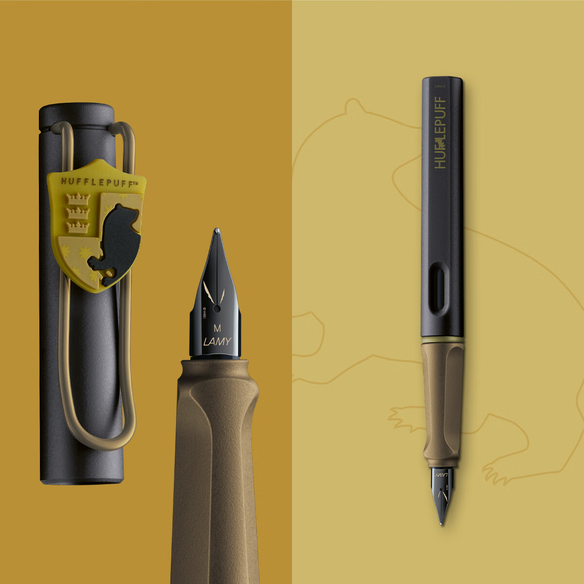 LAMY Safari Series Fountain Pen Gift Set Harry Potter Collaboration Ink Pen Set Student Stationery Posture Correcting Fountain Pen Calligraphy Signature Gift Hufflepuff Yellow 11
