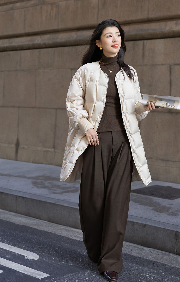 Dme [Puff Lover] 25 Winter Cloud 90% Duck Down Matte Horizontal Knitted Slimming Bread Women's Down Jacket 24