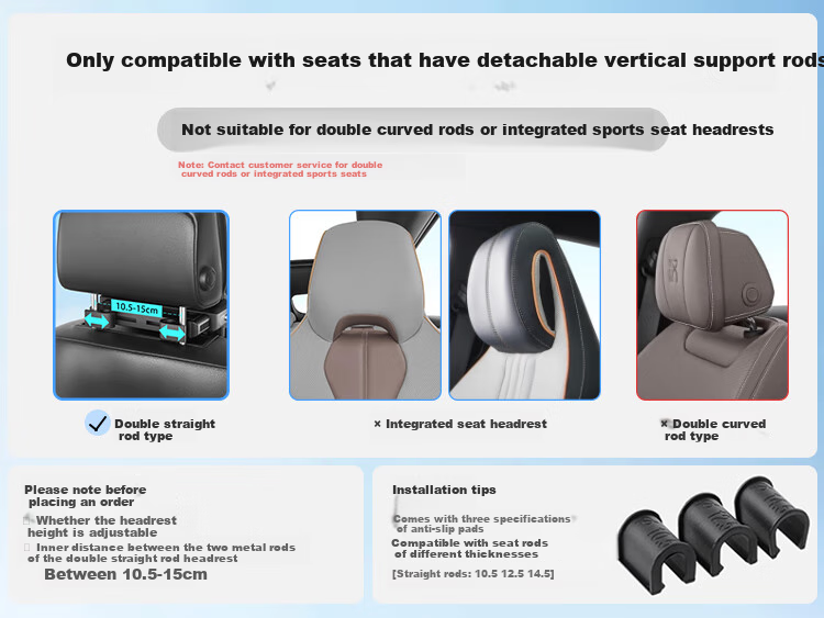Bailichewu Starship Pro Four-Way Adjustable Car Headrest Neck Pillow, Comfortable Space Memory Foam Car Neck Support Pillow, Orange 1