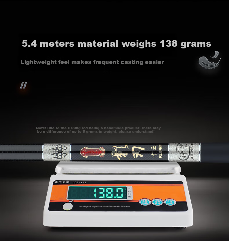 Shensha 5.4-Meter Shadow Blade Stream Fishing Rod, 28 Sections Short Handle, Ultra-Light And Ultra-Hard Wild Fishing Rod, Fishing Pole, Fishing Tackle 4